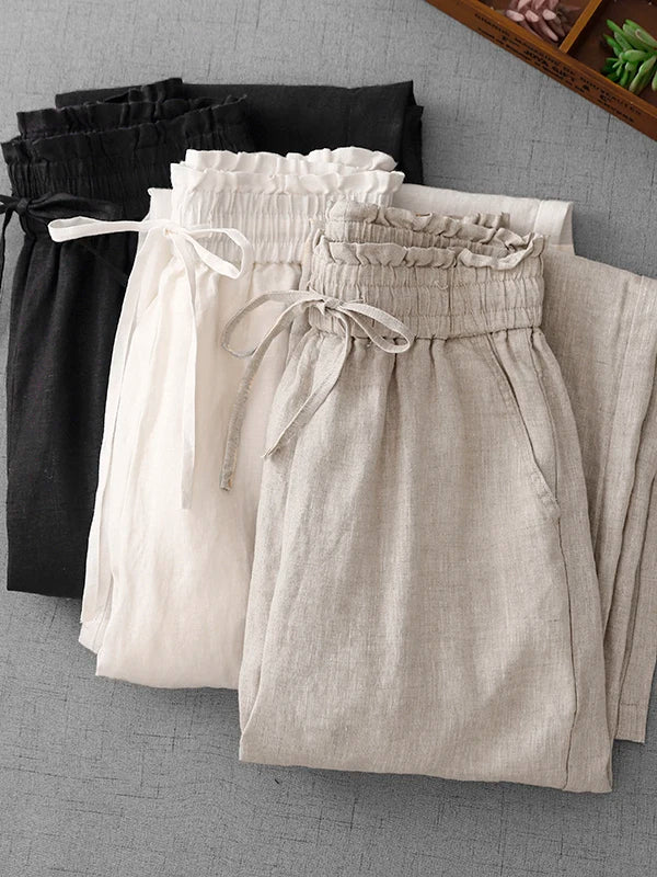 High Waist Wide Leg Pants Women's Thin Drapey Loose Casual Straight Long Trousers plus Size Comfortable Slimming Summer Pants