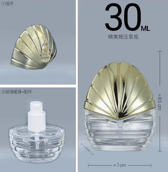 Empty Glass Cosmetic Bottle 30/50g Cream Jar 30ml Dropper Bottle Essential Oil Bottle 40/100ml Lotion Bottle Refillable