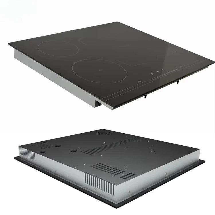 Knob Control Ceramic Black Glass Half-Bridge Drive Copper Coil 2 Zone Built-In Induction Stove