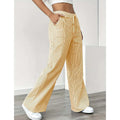American Style Retro Vertical Stripe Drawstring Wide Leg Pants High Waist Dipping Loose Straight Casual Pants