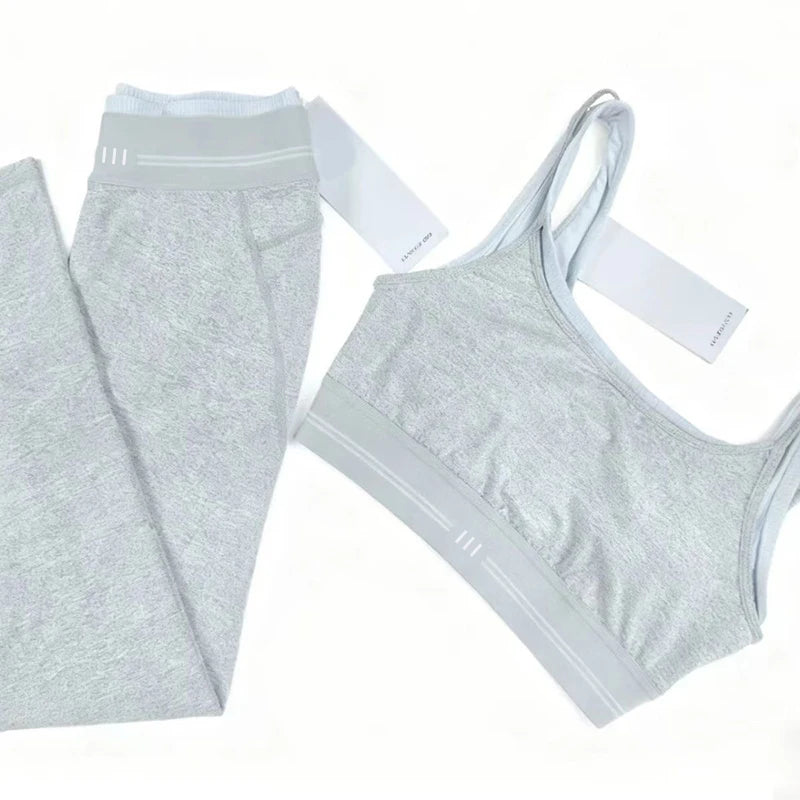 2026 Women's Tank Top and Pants Sports Fitness Yoga Pilates Running Jump Rope Set Two Piece Set