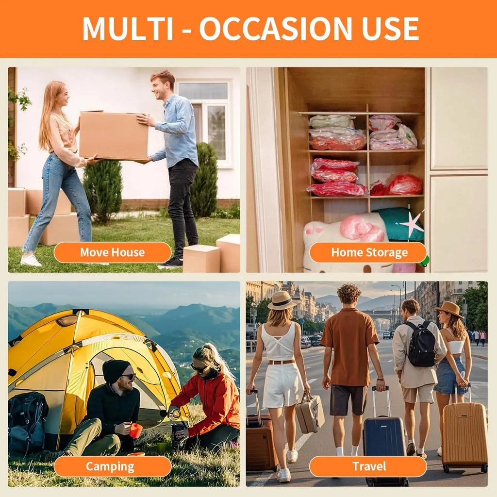 15-Pack Travel Vacuum Storage Bags with Electric Pump, Space-Saving Compression Bags for Clothes, Luggage, Cruise & Home Use