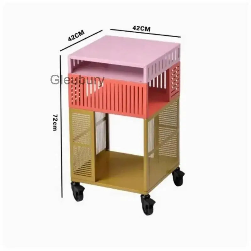 Multifunctional Metal Storage Cabinet with Wheels, Suitable for Bedroom, Living Room, Office, Modern Design Storage Cabinet