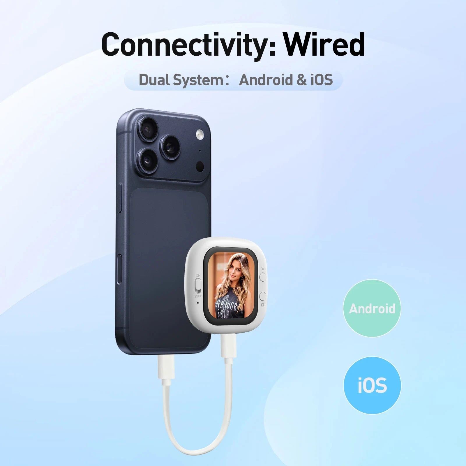 Magnetic Wireless Phone Camera, Mini Selfie Video Cam for Vlog & Mobile Rear Camera