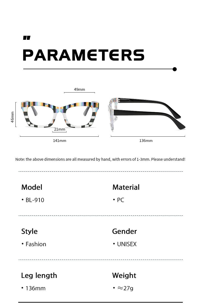 Multi Colored New Dazzling Frame Women's Flat Mirror European and American Fashion High-End Feeling Plain Face Eyeglass Frame
