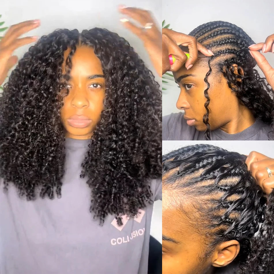 Highlight Honey Blonde Kinky Curly Human Hair Extensions For Braiding Knotless Pre-Separated Feather Crochet Human Hair Bundles