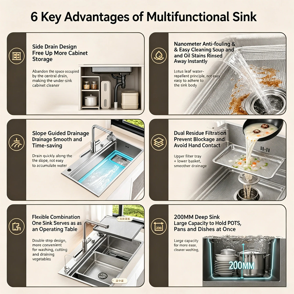 316L Stainless Steel Kitchen Sink Undermount Sinks Antiscratch Rice Granule Embossing Large Single Slot Dish Wash Basin