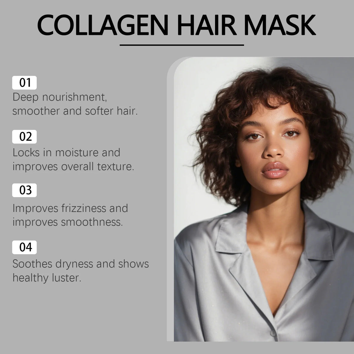 Collagen Hair Mask Gentle Moisturizing Oil Control Enhances Softness Strengthen Hair Roots Repair Damaged Revitalize Hair Care