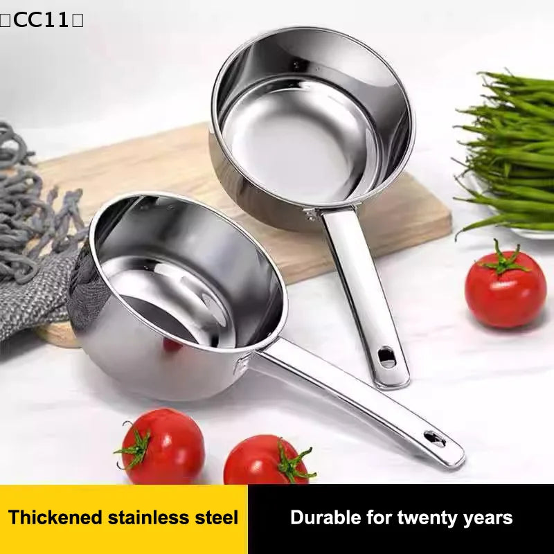 Stainless Steel Water Ladle Pan Pot Thickening Non-stick Suop Pan With Handle Or Plastic Ladle Household Kitchen Gadgets〔CC11〕