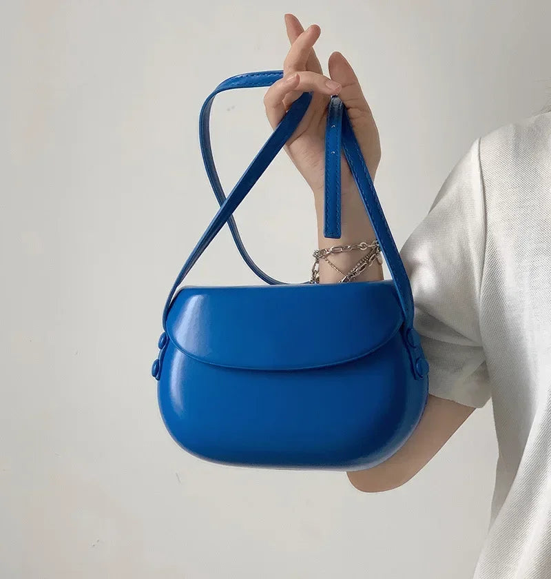 Candy Color Women's Saddle Shoulder Bag Casual Portable Female Small Clutch Handbags Sweet Fashion Ladies Purse Crossbody Bags