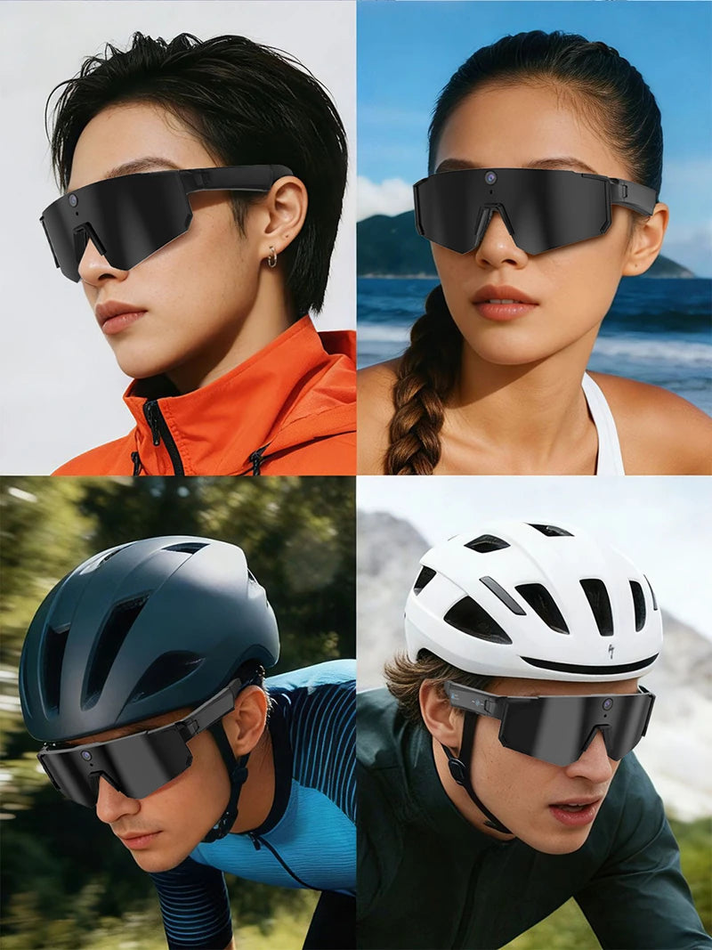 Cycling Smart Camera Glasses 800MP Photochromic Smart Glasses Bluetooth Calling Photo Video ChatGPT Music Translation
