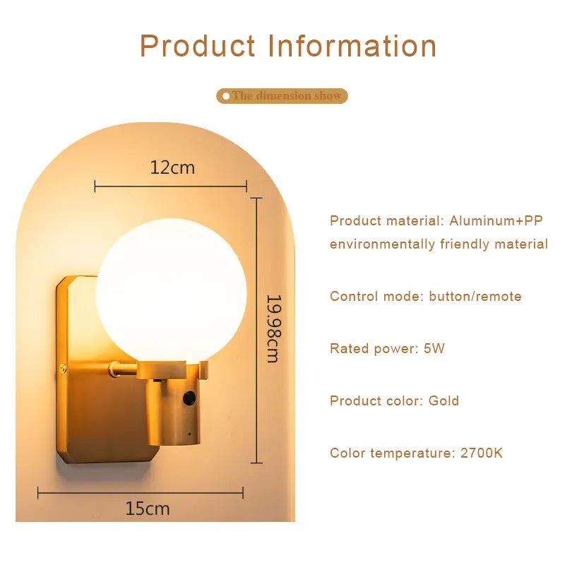 Modern Minimalist Creative Wall Lights for Bedroom Bedside Living Room Balcony Staircase Corridors Home Decoration Lighting