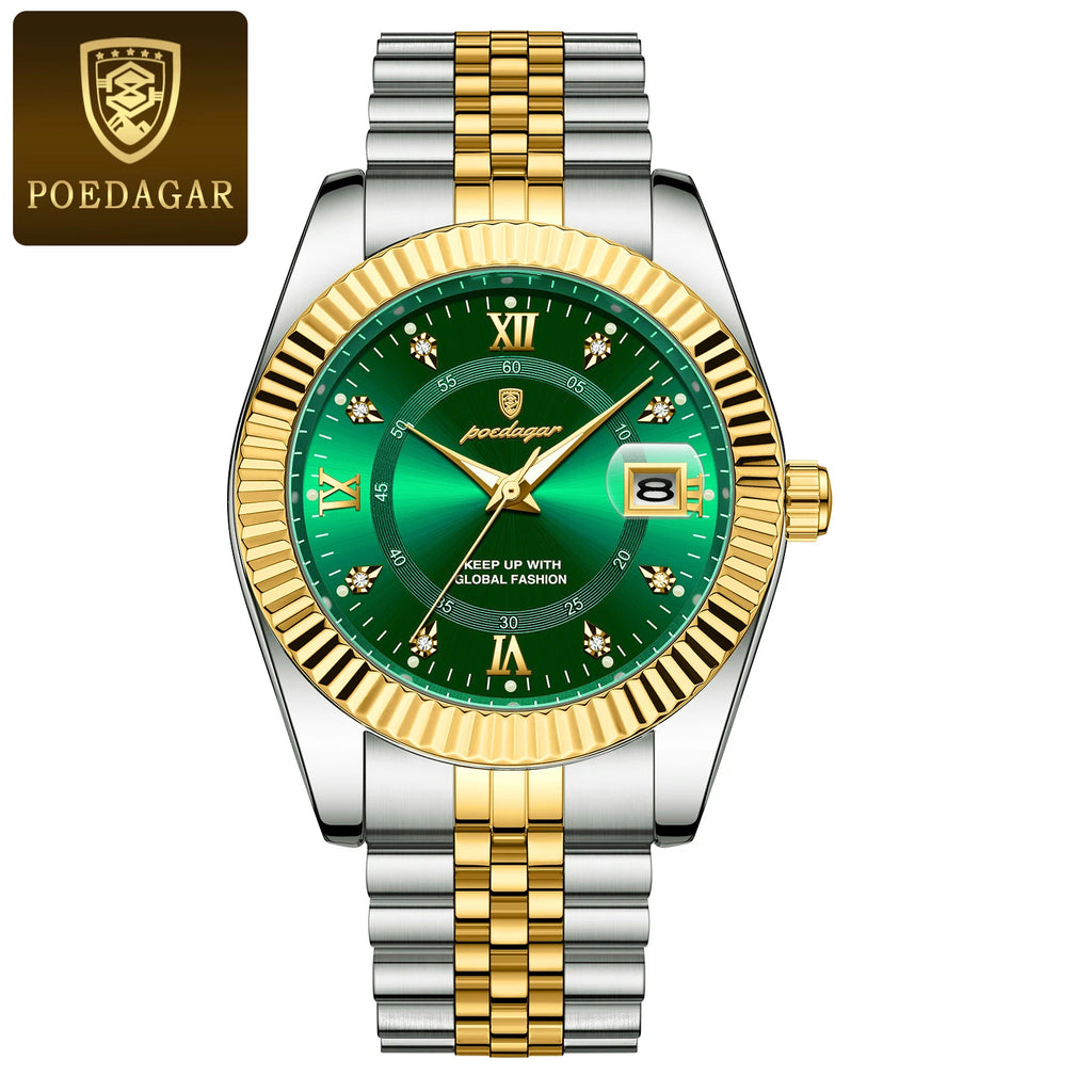 POEDAGAR Luxury Brand Man Wristwatch Waterproof Luminous Date Men Watch Stainless Steel High Quality Sports Men's Quartz Watches