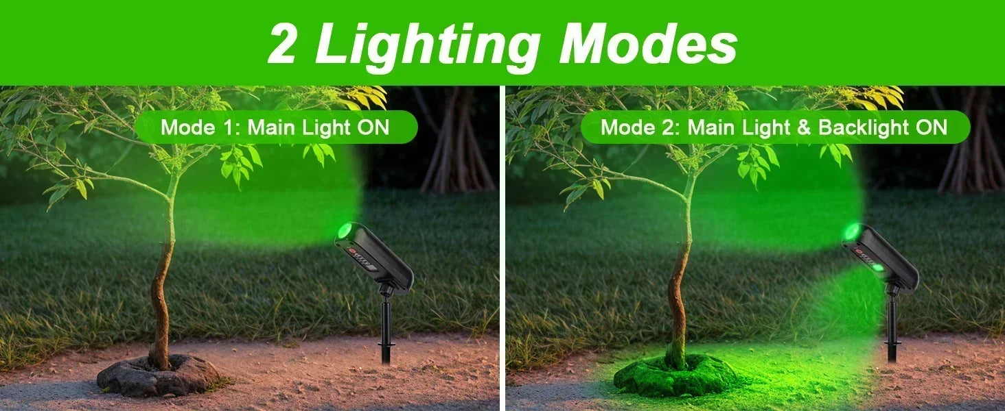 LED Solar Outdoor Courtyard Spotlights Waterproof Garden Decoration Atmosphere Lights 2modes of Tree Garden Channel Lighting