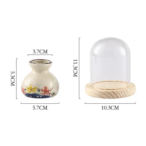 Japanese Retro Toothpick Box Home Toothpick Cotton Swabs Jar Ceramic Pot Glass Dust Cover Modern Exquisite Decoration Modern