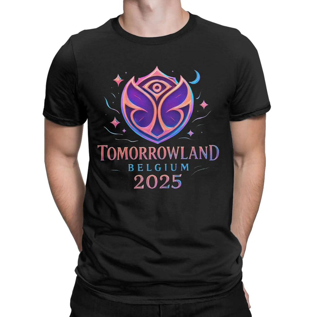 Tomorrowland Belgium 2025 Festival Trip Magical Futuristic Festival T Shirt Beach T Shirts Man Cotton Tees Short Sleeves Tshirt