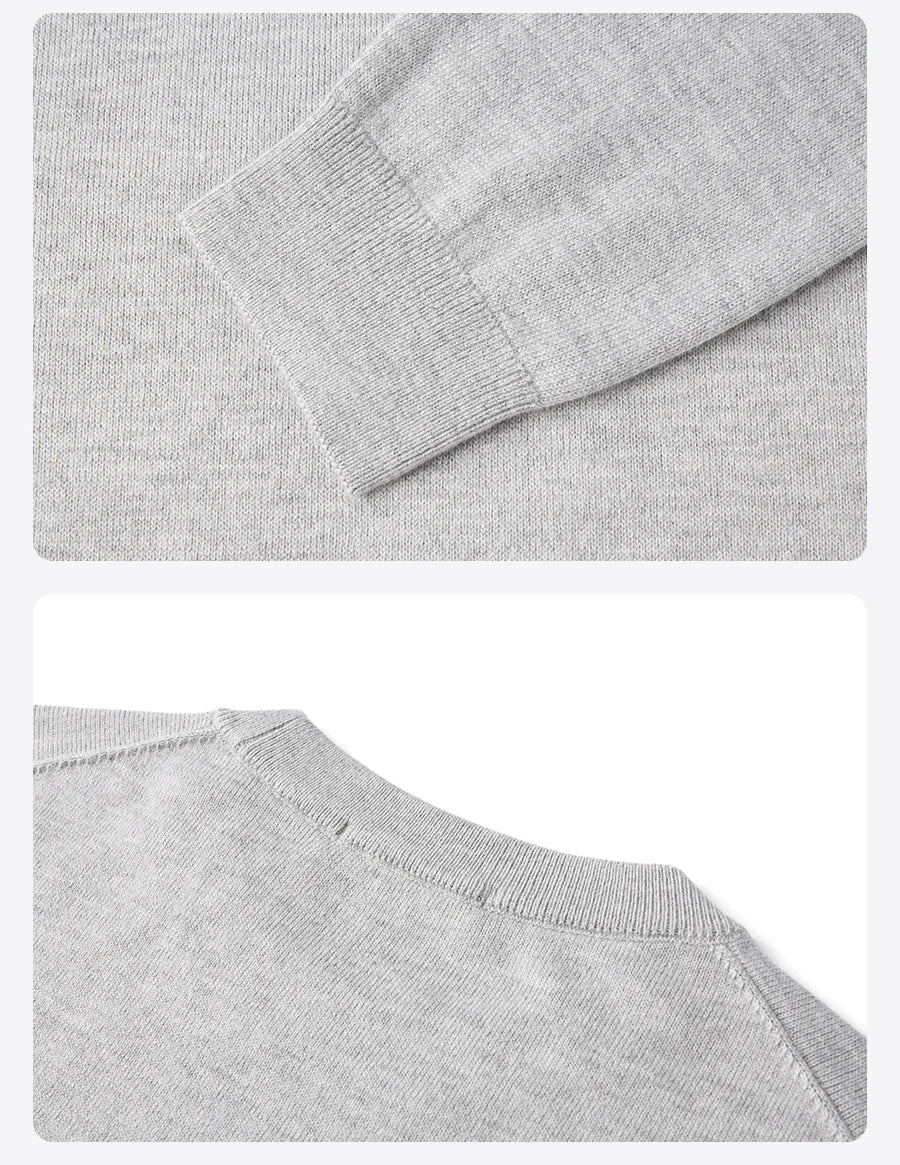 SIMWOOD 2026 Autumn New Regular Fit 12 Gauge Fine Sweater Men Antistaic Basic Knit Pullovers