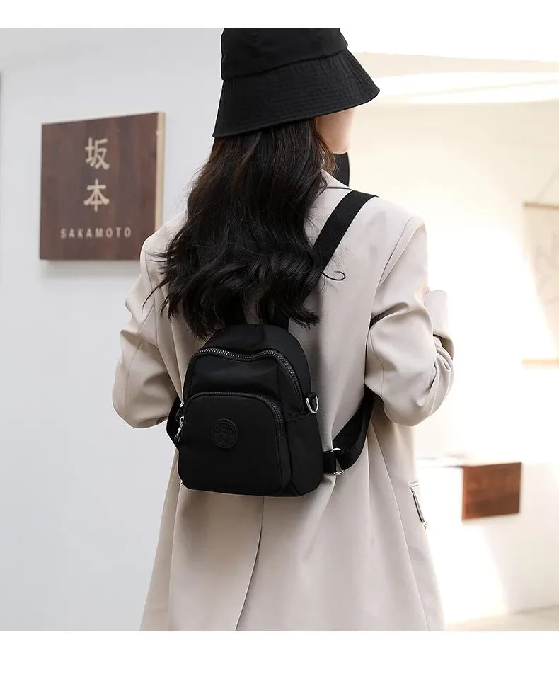 Women's Travel Casual Backpack College Students School Bag Korean Small Canvas Backpack Waterproof Fashion Shoulder Bags