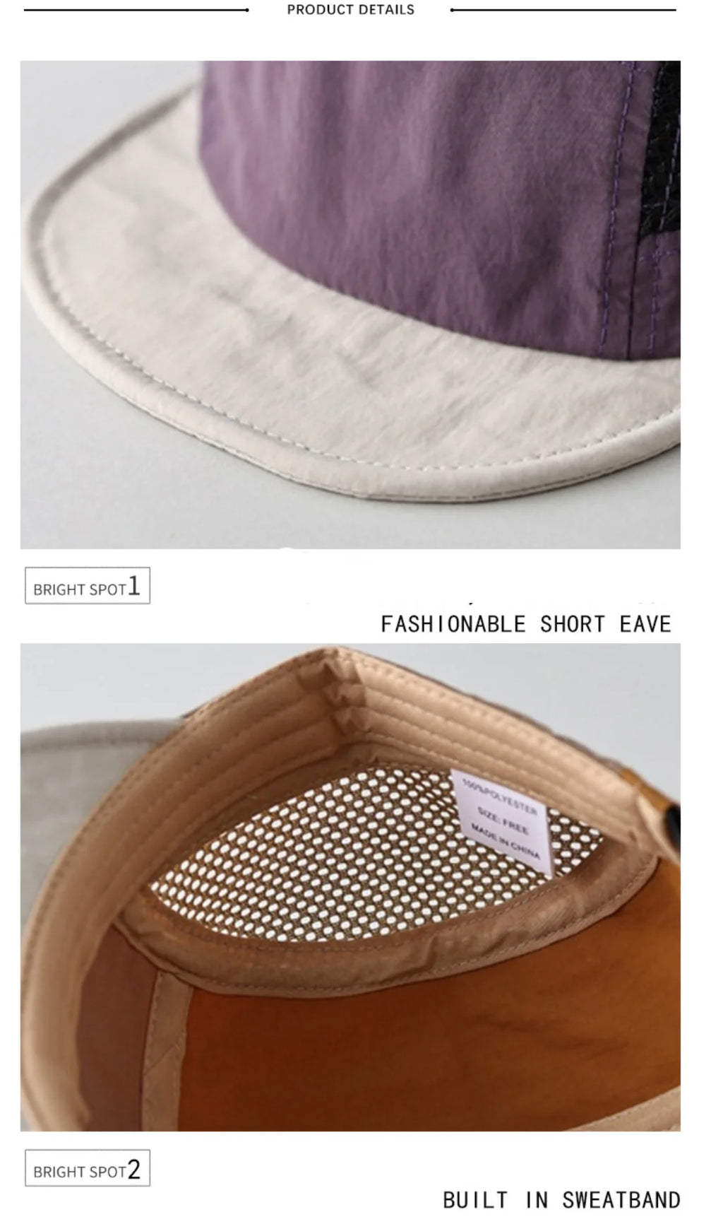 Retro Color-Blocked Breathable Quick-Dry Flat-Brimmed Hat with Adjustable Mesh Fabric, Suitable for Both Men and Women, Ideal for Outdoor Activities Like Hiking, Running, Camping, and Daily Commuting