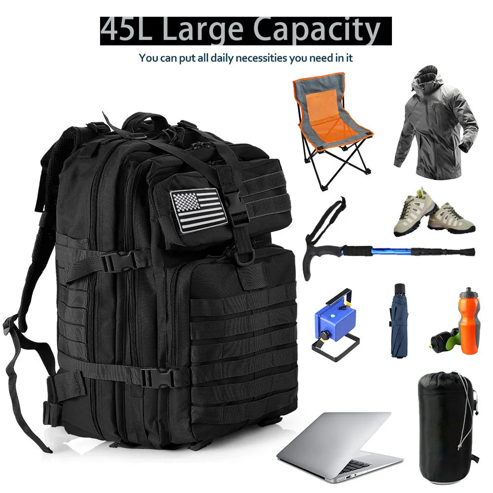 50 Liters Outdoor Tactical Dual Shoulder Large 3P Backpack Backcountry Cycling Sports Backpack Travel Attack Camouflage Multi-Fu