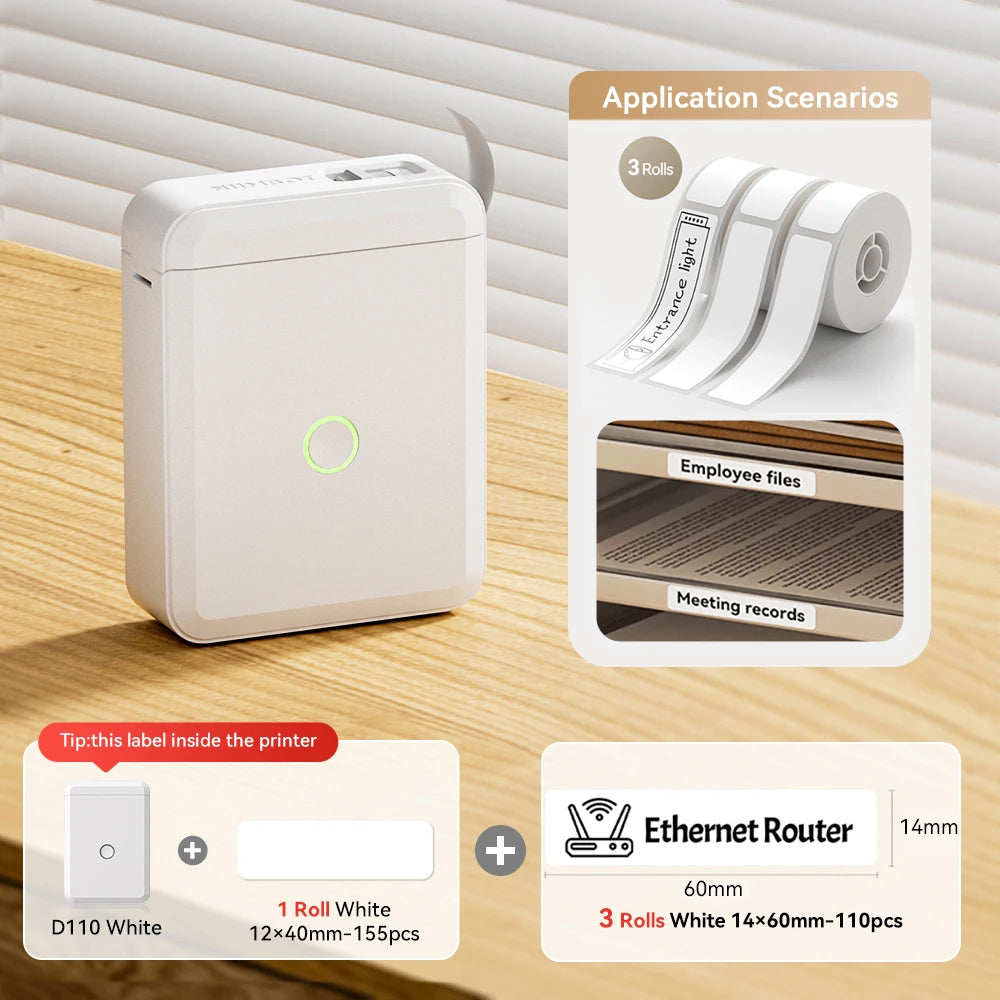Niimbot D110 Mini Thermal Label Printer Wireless Adhesive Sticker Maker DIY Name Tag Inkless Labeling Machine for Phone