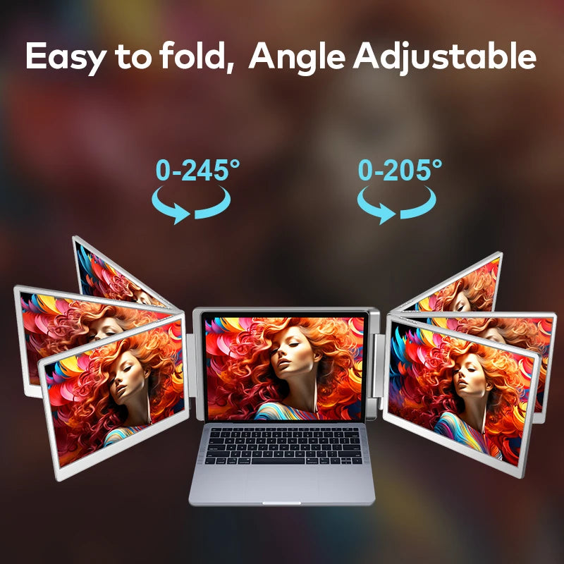 16 inch dual monitor 1200P plug & play dual screen monitor with Type-C & HD Port foldable monitor for Windows & MacOS