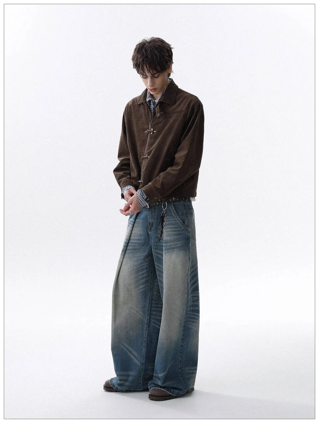 LUZHEN 2025 Autumn New Original Metal Buckle Placket Casual Jacket Men's Fashion High Quality Solid Color Elegant Clothes JY4230
