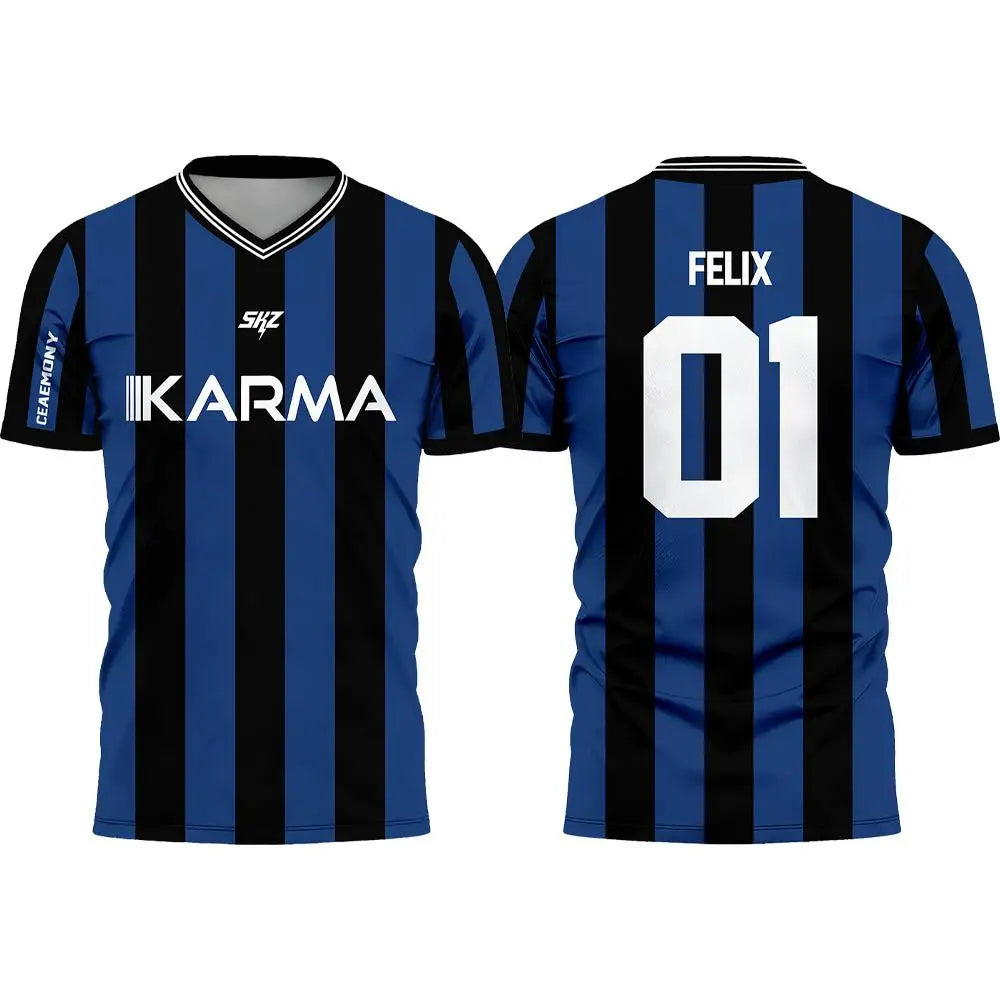 Karma SKZ Hyunjin 04 Soccer Jersey 3D Quick Dry T-Shirt For Men Women  Sports Fan Tee Summer, outdoor sports, training clothes