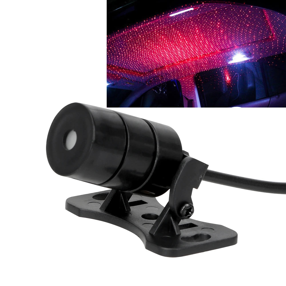 Car Star Lights DJ Music Sound Lamp Interior Decorative Light Spotlight Car Roof Light Starry Projection Interior Modification