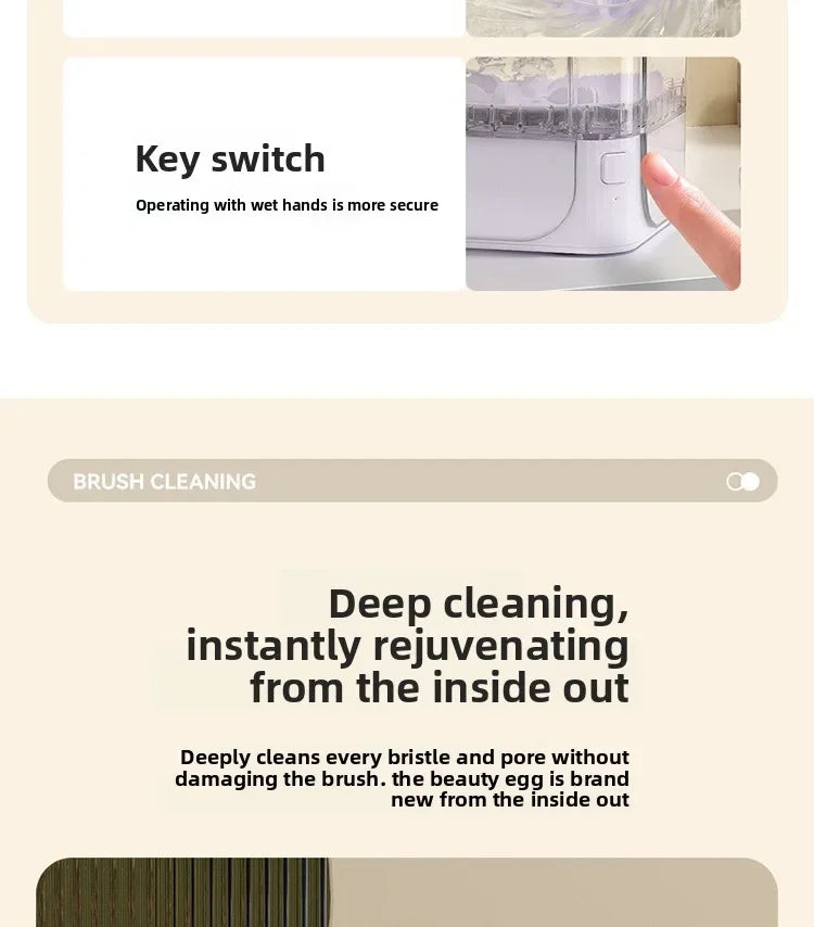 Portable Automatic Makeup Brush Cleaner Household Deep Puff Cleaning Machine Quick Cleaning of Various Beauty Tools