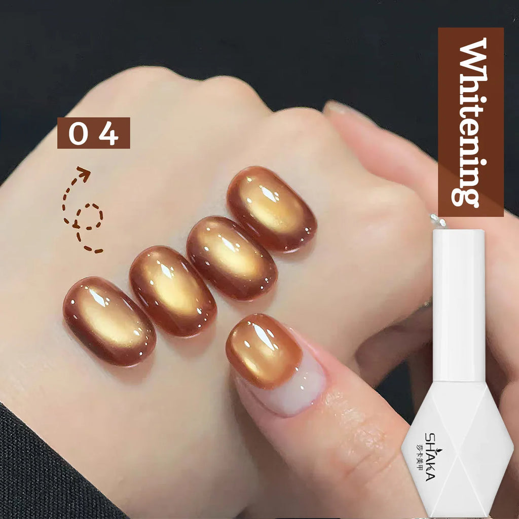 1-4pcs WS Autumn Winter Nails Pink Gold Cat's Eye Gel Nail Polish Glue Super Flash Golden Pink Porcelain White Glass Beads Gel