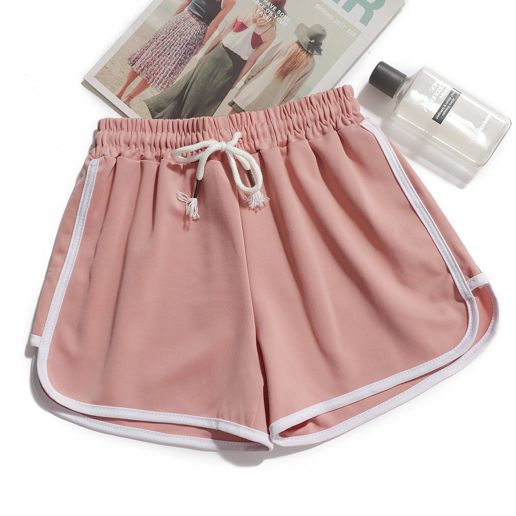 1pcs Summer Women Casual Solid Shorts Girl Gym Workout Shorts Pants Ladies Mid Waisted Yoga Short Student  Loose Shorts S-3XL