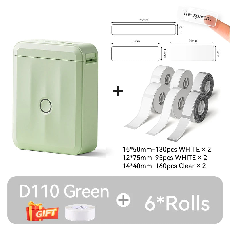 Niimbot D110 Mini Portable Thermal Printer Smart Pocket Self-adhesive Label Printer Bluetooth Price Label Sticker Maker For Home