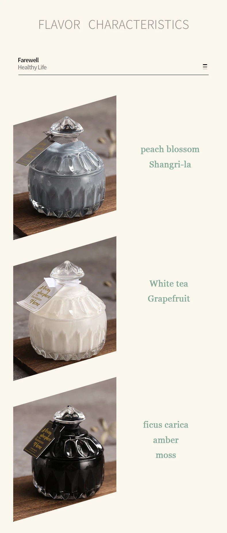 Ins Style Candy Glass Jar Scented Candle Essential Oils Soy Wax Candle Aromatherapy Home Decoration Birthday Xmas Gift