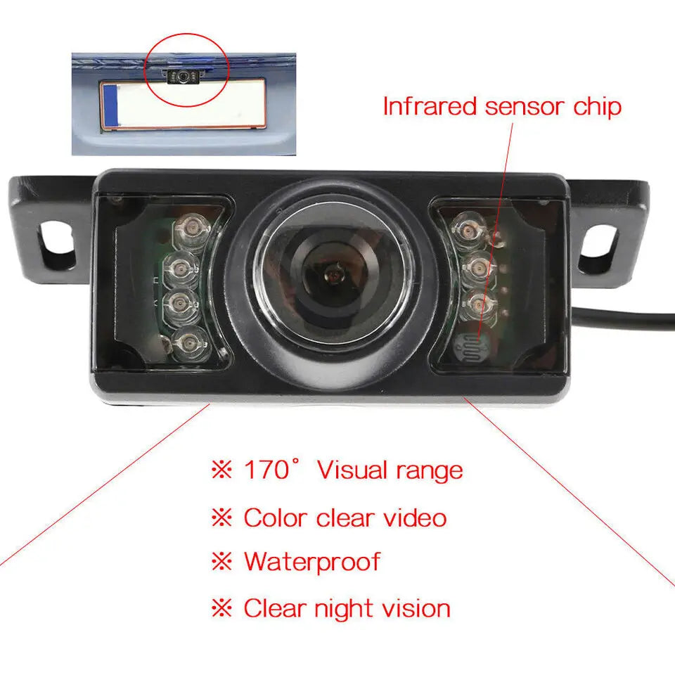 RCA AV Car Rear View Reverse Backup Camera Waterproof IR Night Vision CMOS