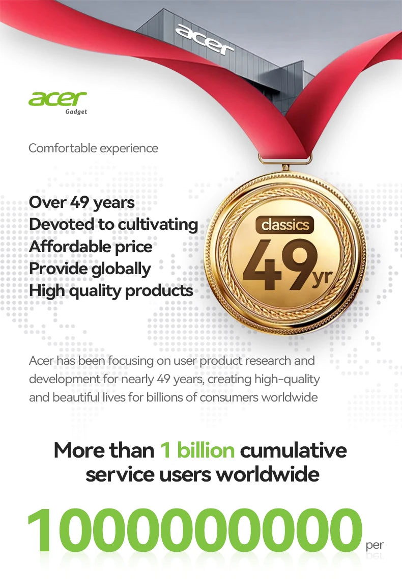 Acer Ohr503 Wireless Bluetooth Headphones with In-Ear Design, High-Definition Sound Quality, Noise Reduction for Calls, Comfortable Fit, Suitable for Sports, Running, and Cycling, Compatible with Mobile Phones and Tablets