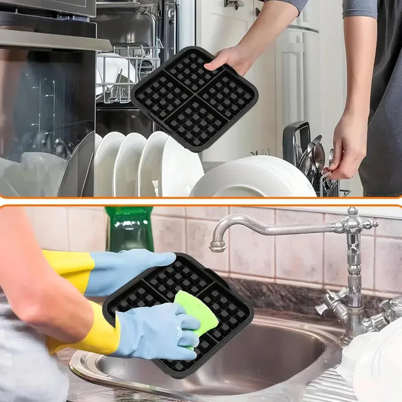 Square Waffle Maker Mold for Air Fryer, Non-Stick Baking Tray Compatible with 4-7QT,for Belgian Waffles,Pancakes,Dishwasher Safe