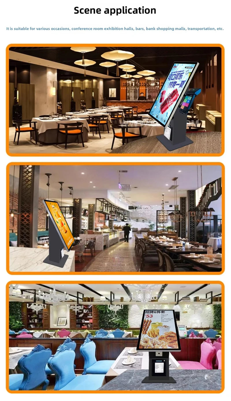 21.5 Inch Wall Mounted Touch Screen Self-Service Checkout Kiosk Payment Terminal For Grocery Stores Optional Barcode Reader SDK