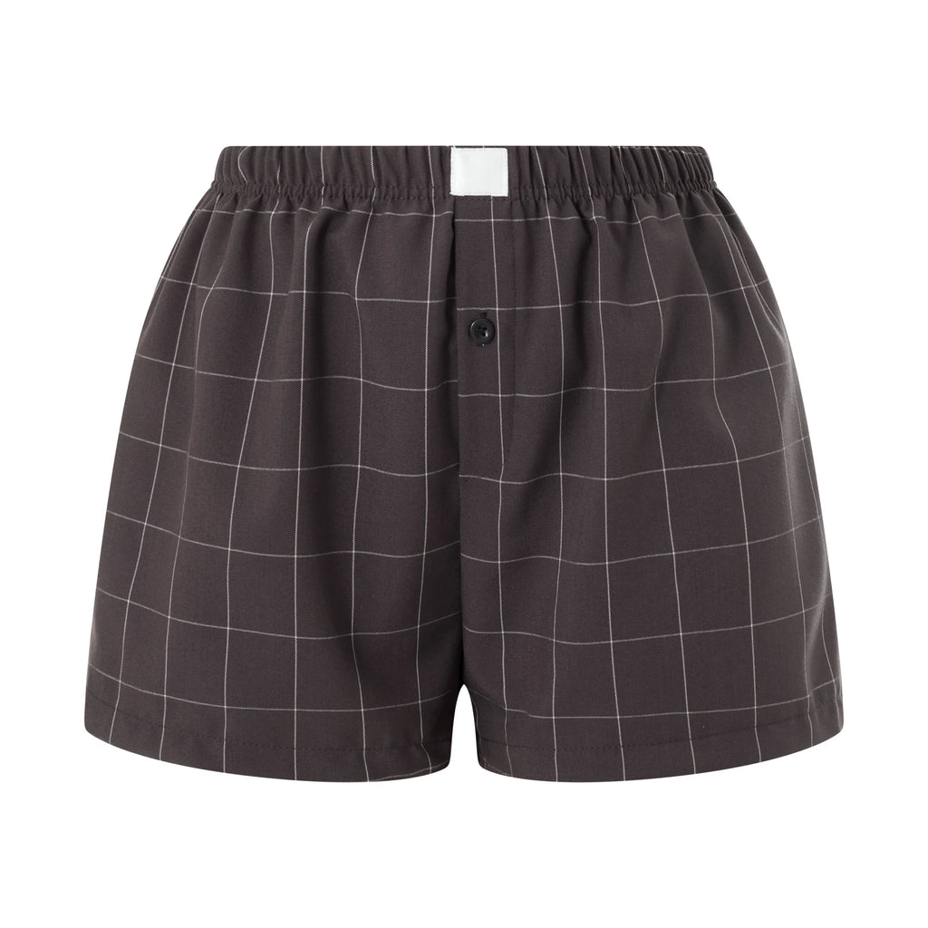 hirigin Women Y2k Gingham Boxer Shorts Stripes Button Elastic Waist Boxers Cute Mini Bloomers Plaid Loose Fit Boy Shorts