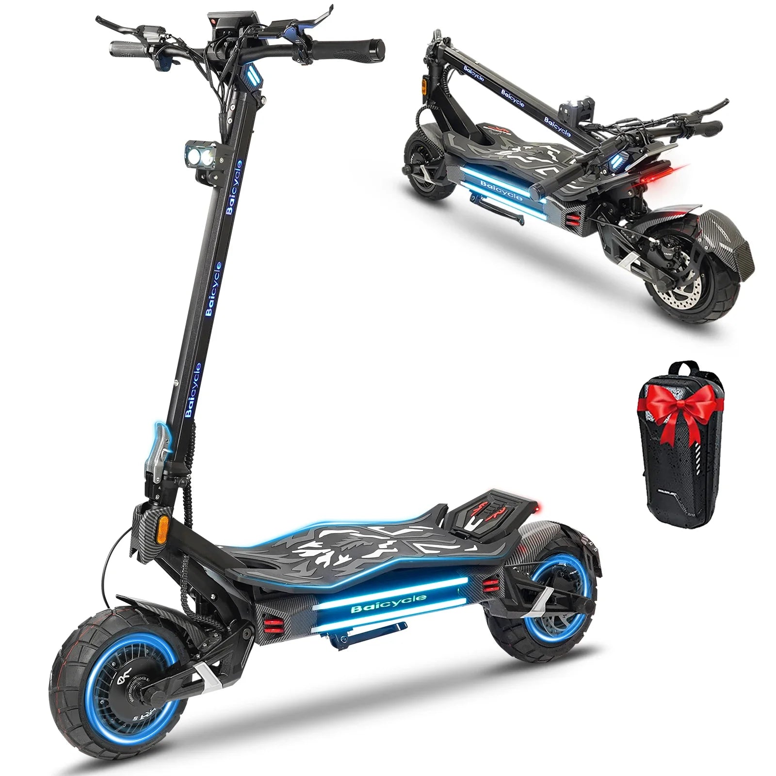 High Power Dual Motor 3000W*2 Electric Scooter 10 Inch Anti-Shock Tires Foldable Adult Off Road E Scooter Long Distance Travel Scooter