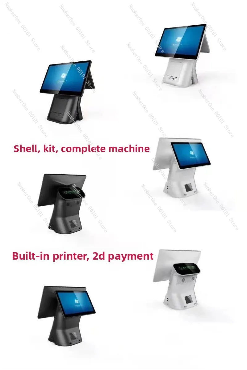 Retail Store 15 Inch POS Cash Register Single Dual Screen Wall Mounted Touchscreen All In One Ordering Machine Restaurant