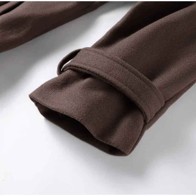 2026Double Breasted Wool Short Coat Women Lapel Short Blazer Jacket With Pockets Long Sleeve Chic Early Autumn Chic Streetwear