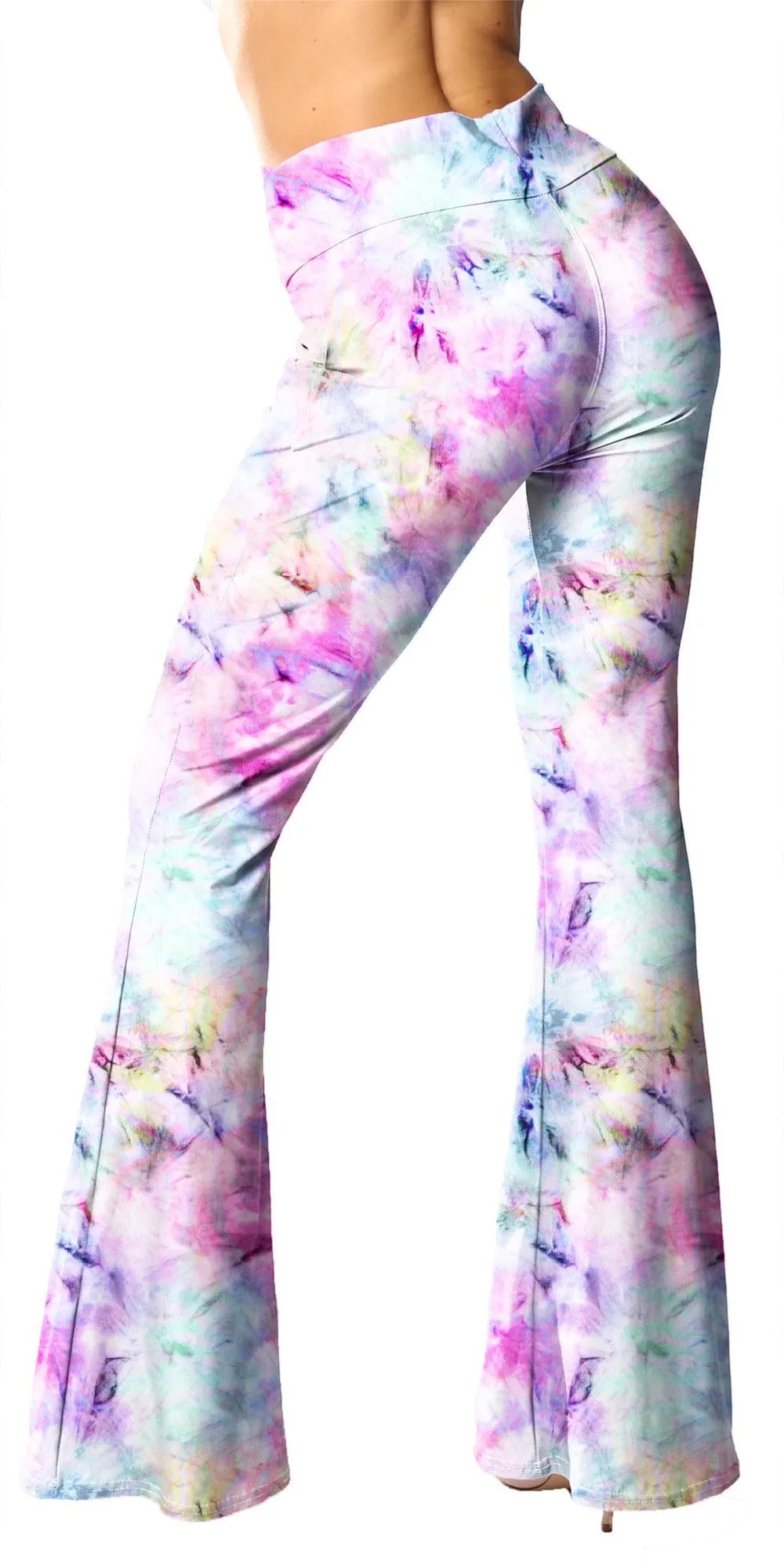 Flare Print Leggings Bell Bottom Palazzo Pants for Women Buttery Soft High Waisted High Waist Ethnic Paisley Bootcut Tall Long