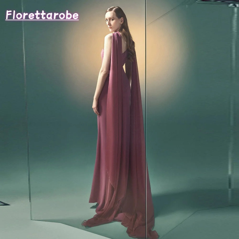 Florettarobe One Shoulder Evening Dresses Luxury Beads Prom Dress for Women  Elegant Bespoke Occasion Gowns Customized