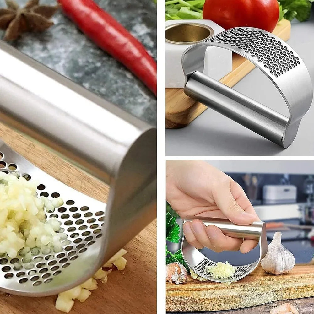 Upgraded Version of304Food Grade Stainless Steel Garlic Press Garlic Paste Manual Garlic and Ginger PressCreative KitchenGadgets