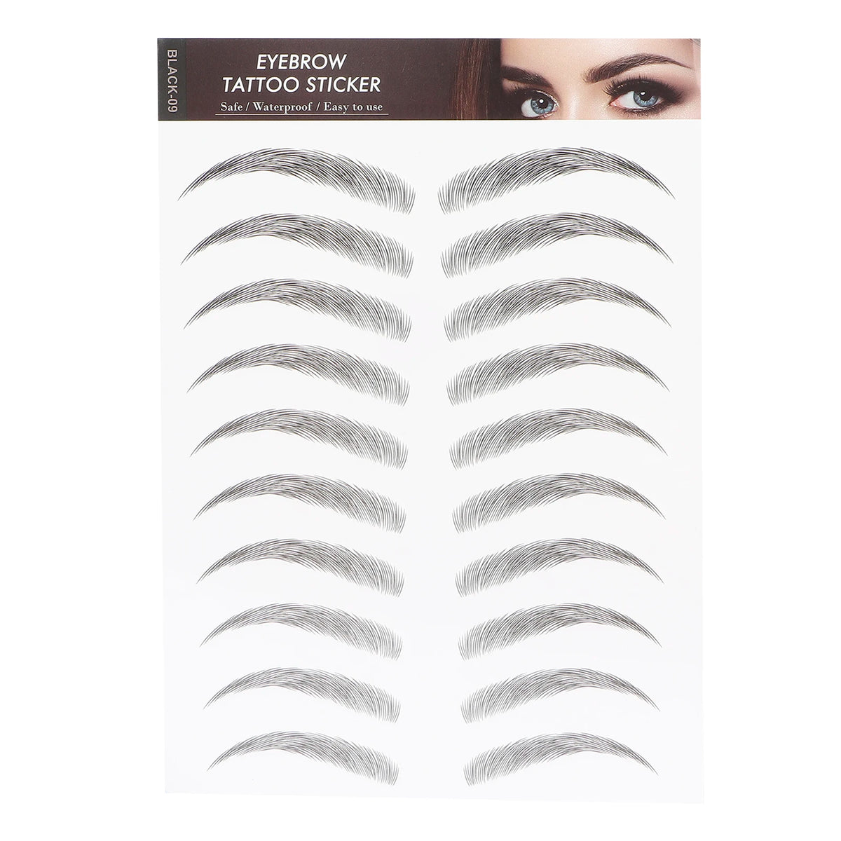 Long Lasting Eyebrow Transfers Sticker Household Portable Waterproof Safe Women Black Eyebrow Tattoo Sticker Makeup Tools