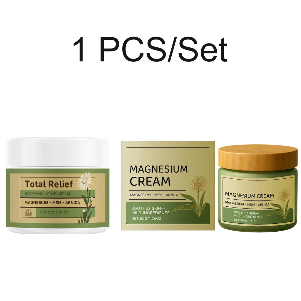 Magnesium Body Care Cream Deep Moisturizing Non Greasy Fast Absorbing Soothing Daily Skin Nourishing  Soothing Cream 50g