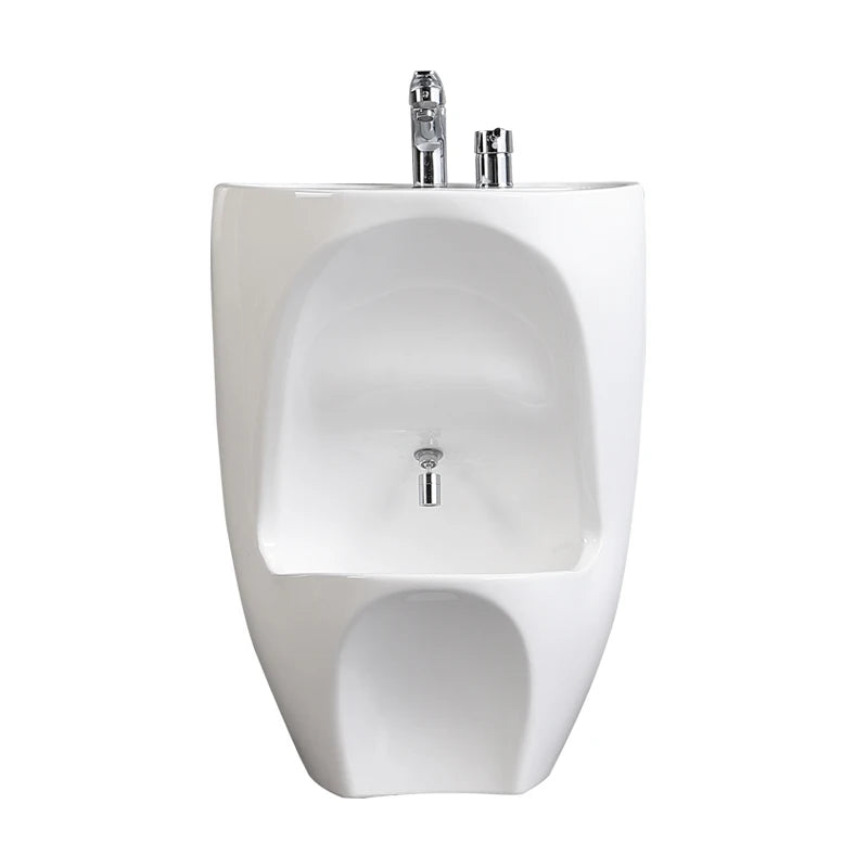 Ceramic Bathroom Sink Double Level Wash Stand Full Pedestal Basin
