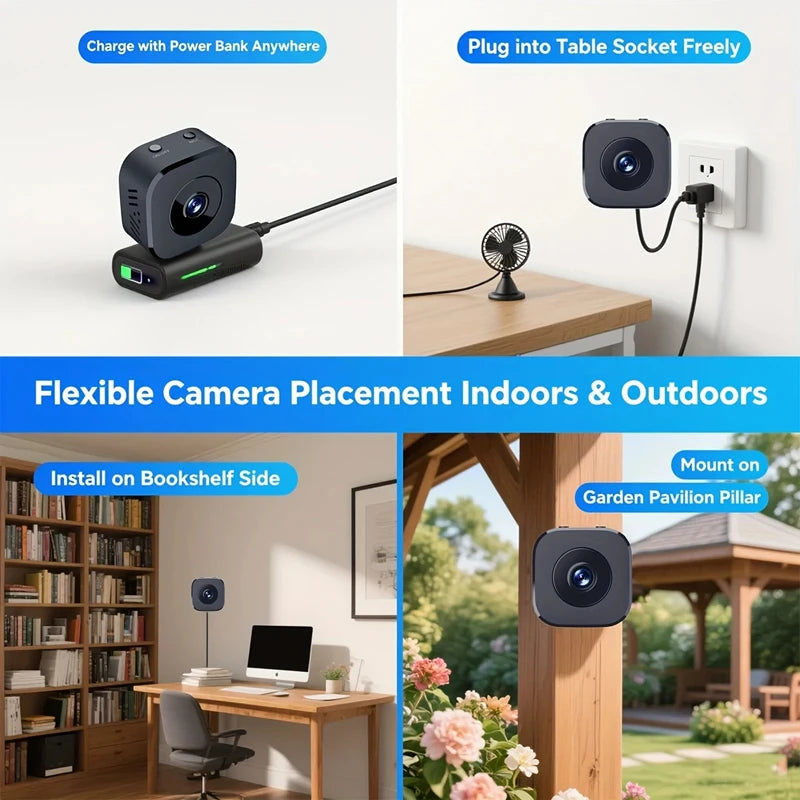 Mini Security Camera WiFi Surveillance 4K FullHD With 2 Way Audio Motion Detection Infrared Night Vision Security Cam