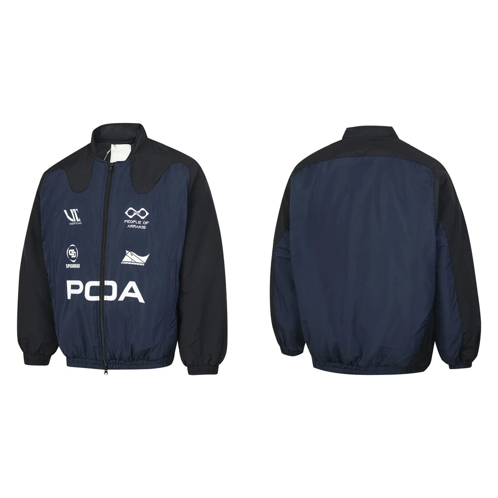 Undermycar POA Racing Suit Multi-color Printed Cotton Jacket VIBE Streetwear V-neck Couple Shoulder-Padded Coat